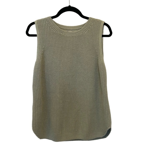 LOFT Sweaters - LOFT Cable Knit Knit Sweater Vest L 100% Cotton Sage Light Academia Minimalist